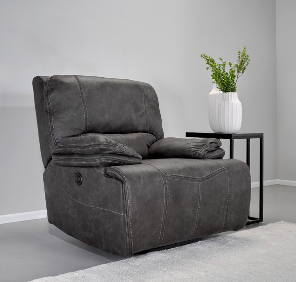 כורסת טלוויזיה נפתחת חשמלית דגם סלאזור באפור כהה