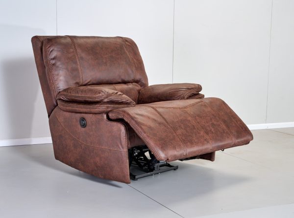 כורסת טלוויזיה נפתחת חשמלית דגם סלאזור בבד חום