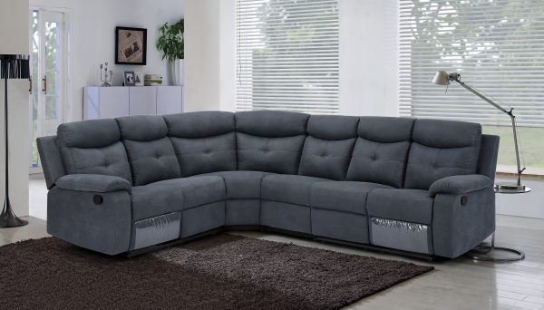 סלון פינתי מודולרי עם ריקליינרים דגם לג'נד באפור כהה