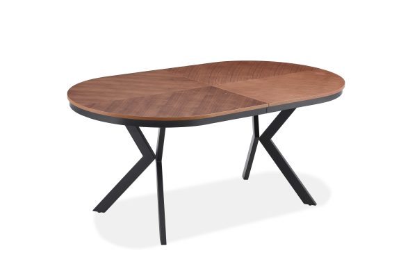 שולחן אוכל אליפסה נפתח אגוז אמריקאי דגם מונזו - 10 סועדים