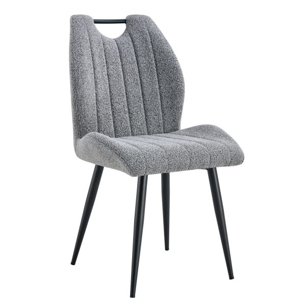 6 כסאות מעוצבים בבד בוקלה דגם סולי