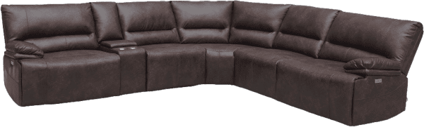 סלון פינתי מודולרי עם ריקליינרים חשמליים דגם רונטו בחום כהה