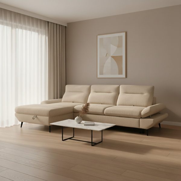 ספה נפתחת למיטה דגם סטארה בבד בז'