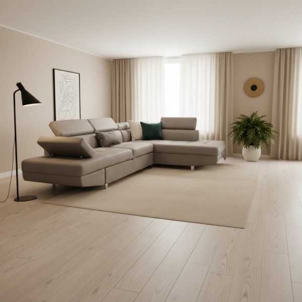 ספה נפתחת למיטה דגם סיאם בבד אפור בהיר באורך 3.00 מ'