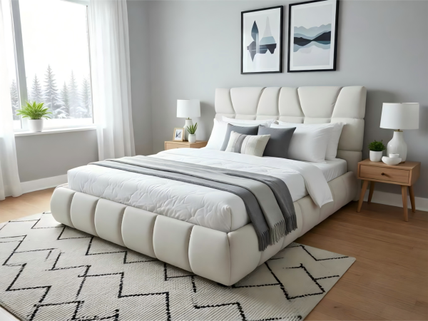 מיטה מעוצבת דגם ארנו - צבע בז'